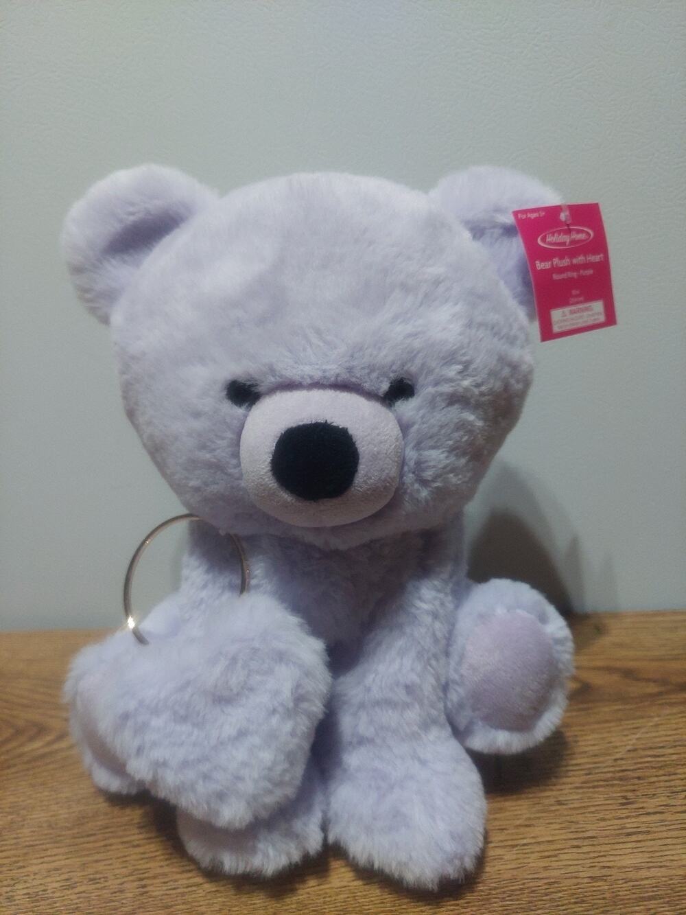 Valentine Purple Teddy Bear Plush with Heart Anniversary Love Stuffed Animal New